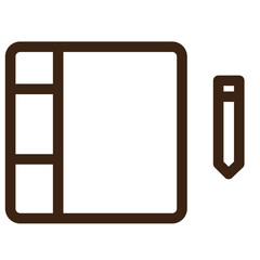 pen screen tablet outline icon