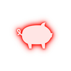 Pig animal neon icon