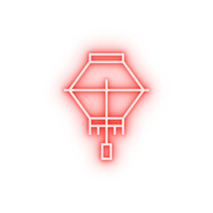 Diwali lamp ornament neon icon