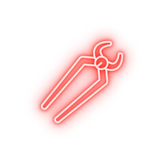 Clamp tool neon icon