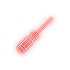 Screwdriver tool neon icon