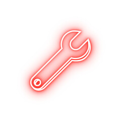 wrench outline neon icon
