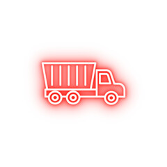 dam truck neon icon