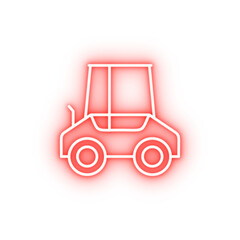 compact tractor neon icon