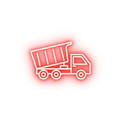 dam truck neon icon