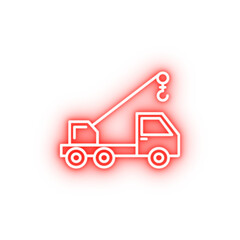 Fototapeta na wymiar crane truck neon icon