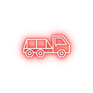 flatbed pickup neon icon