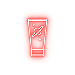 space food in a tube neon icon