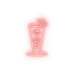 Cool cocktail drink neon icon