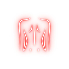 figure female column spinal hand drawn neon icon