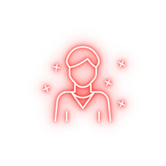 Man young avatar neon icon