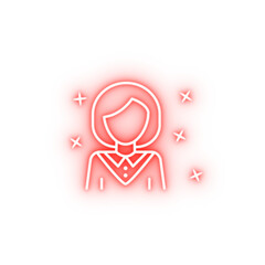 Woman avatar neon icon