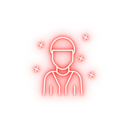 Young boy avatar neon icon