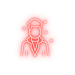 Modern young boy avatar neon icon