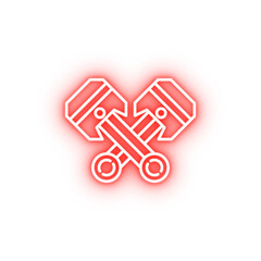 Piston car neon icon