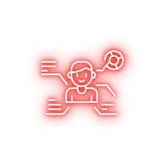 Face scan car neon icon