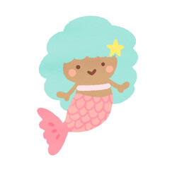 可愛い人魚のイラスト
