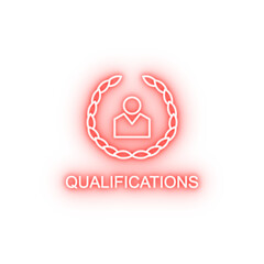 qualifications line neon icon