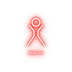 sign of healthy person simple line neon icon