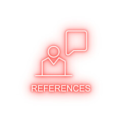 references line neon icon
