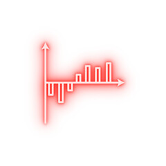 column chart line neon icon
