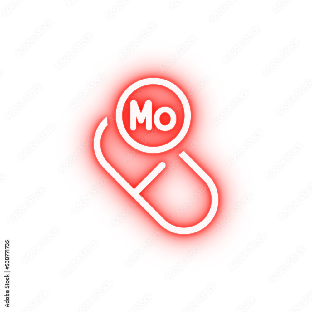 Poster vitamin mo green neon icon