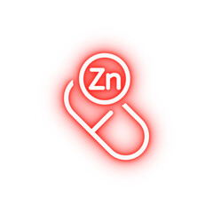 Vitamin Zn green neon icon