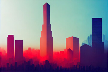 Fototapeta premium Cityscape of Ho Chi Minh (Vietnam) isolated on white background