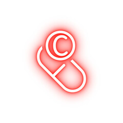 Vitamin C green neon icon