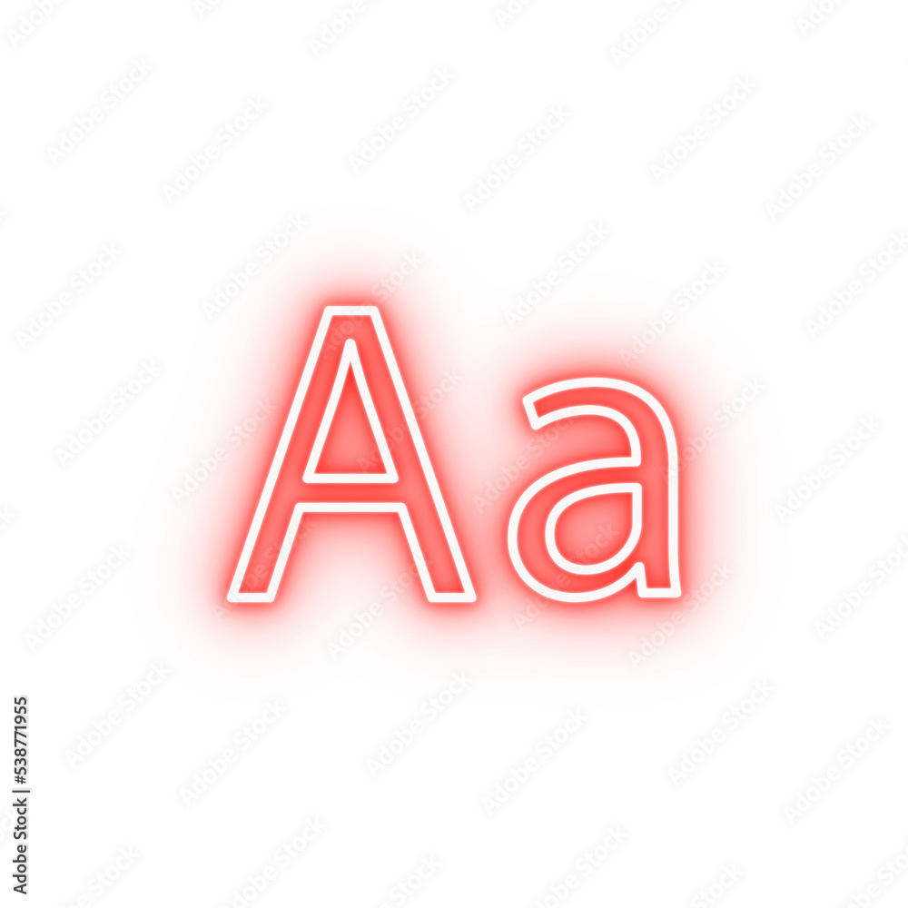 Wall mural ABC letter A neon icon