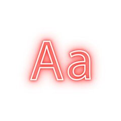 ABC letter A neon icon