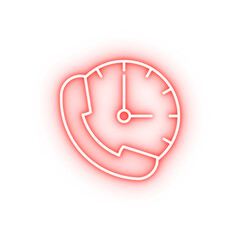 tube time clock neon icon