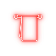 towel hanger neon icon