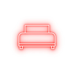 Bed neon icon