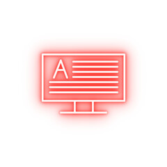 editorial monitor neon icon