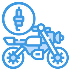 Ignition blue outline icon