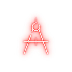 compasses measurement neon icon