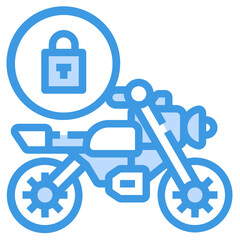 padlock blue outline icon