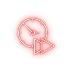 Play clock time neon icon