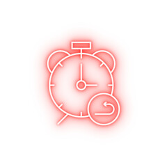 Clock time arrow neon icon