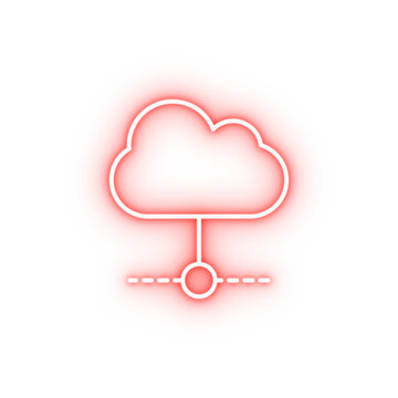 cloud storage connection neon icon
