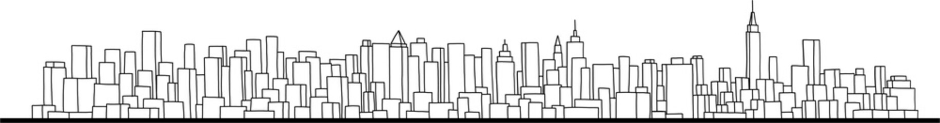 modern cityscape skyline outline doodle drawing
