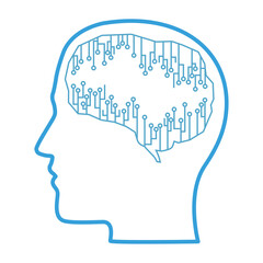 profile with brain circuit electric