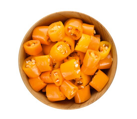 Chili slice in a cup on transparent png