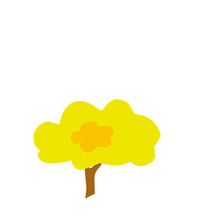 Tree with yellow leaves
