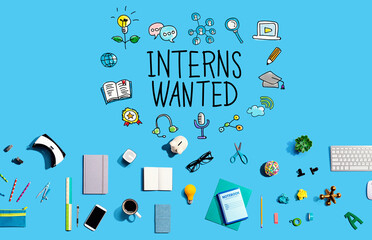 Interns Wanted with electronic gadgets and office supplies