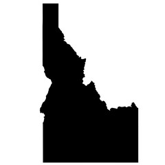 Black vector image of the state of Idaho. - obrazy, fototapety, plakaty