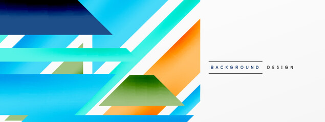 Minimal geometric abstract background. Dynamic 3d lines composition. Trendy techno business template for wallpaper, banner, background or landing