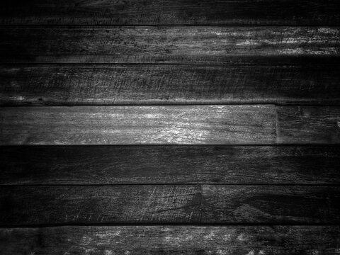 Old dark grey wood wall for seamless wood panorama background and texture.