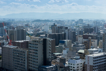 Obraz premium 高層ビルから見た大阪堺の街並みの風景